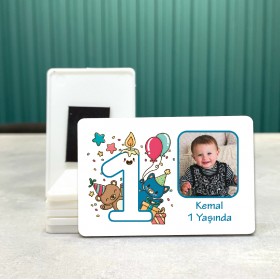 Dikdörtgen 518-1 Yaş Magnet - Fotoğraflı Doğum Günü Yaş Magneti